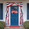 Large Patriotic American Flag Bunting (1-Pack) - Red, White, and Blue Pleated Fan Banner with Stars and Stripes - Heavy-Duty Half-Moon Decoration for 4th of July, Memorial Day, and Front Porch Fences